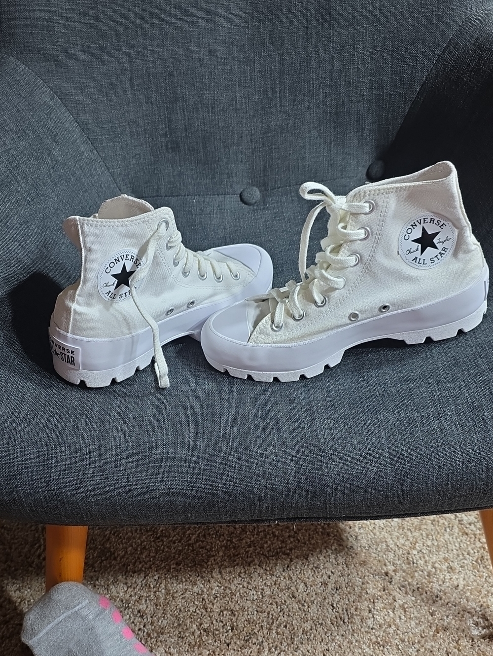 Converse High Top Lugged Sneakers - White